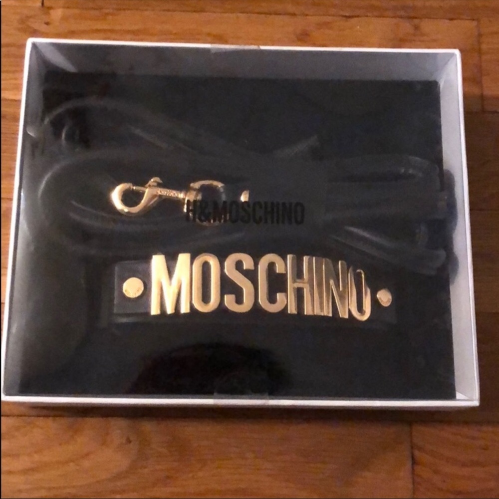 Moschino x h and m dog collar and leash set